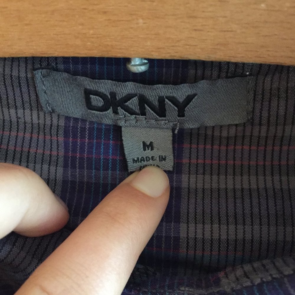 DKNY Modern Plaid button down - Picture 2 of 4